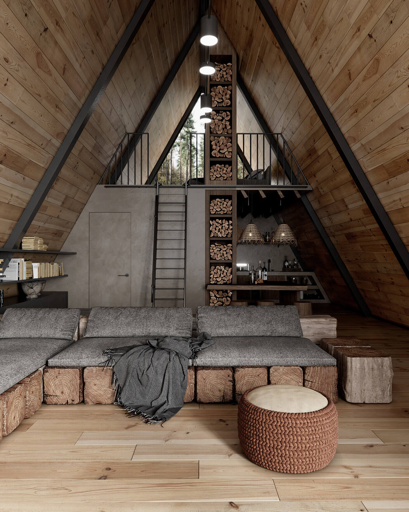 A Modern Wooden A-Frame Cabin in Lake Tahoe, California 5 modern wooden a frame cabin lake tahoe nordroom4 A Modern Wooden A-Frame Cabin in Lake Tahoe, California