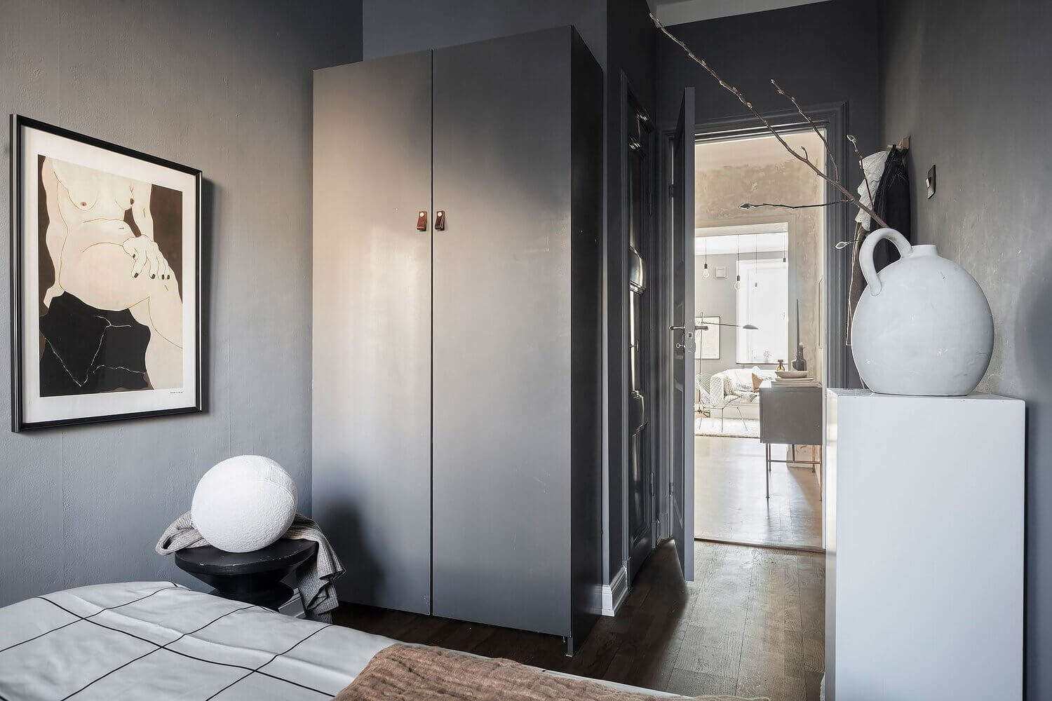 A Lovely Scandinavian Apartment with An Art-Filled Living Room 14 scandinavian apartment gallery wall nordroom14 A Lovely Scandinavian Apartment with An Art-Filled Living Room