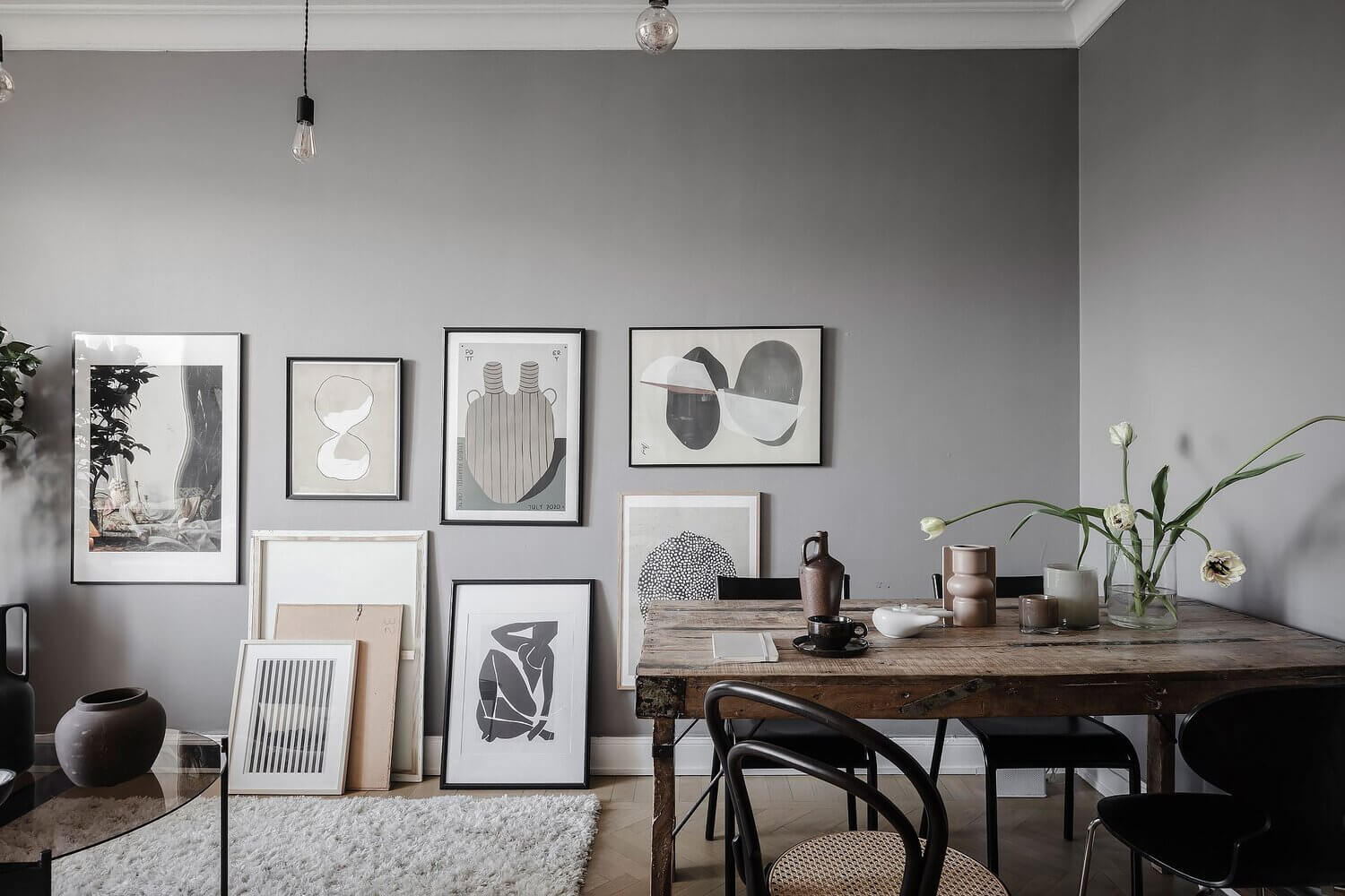 A Lovely Scandinavian Apartment with An Art-Filled Living Room 6 scandinavian apartment gallery wall nordroom6 A Lovely Scandinavian Apartment with An Art-Filled Living Room