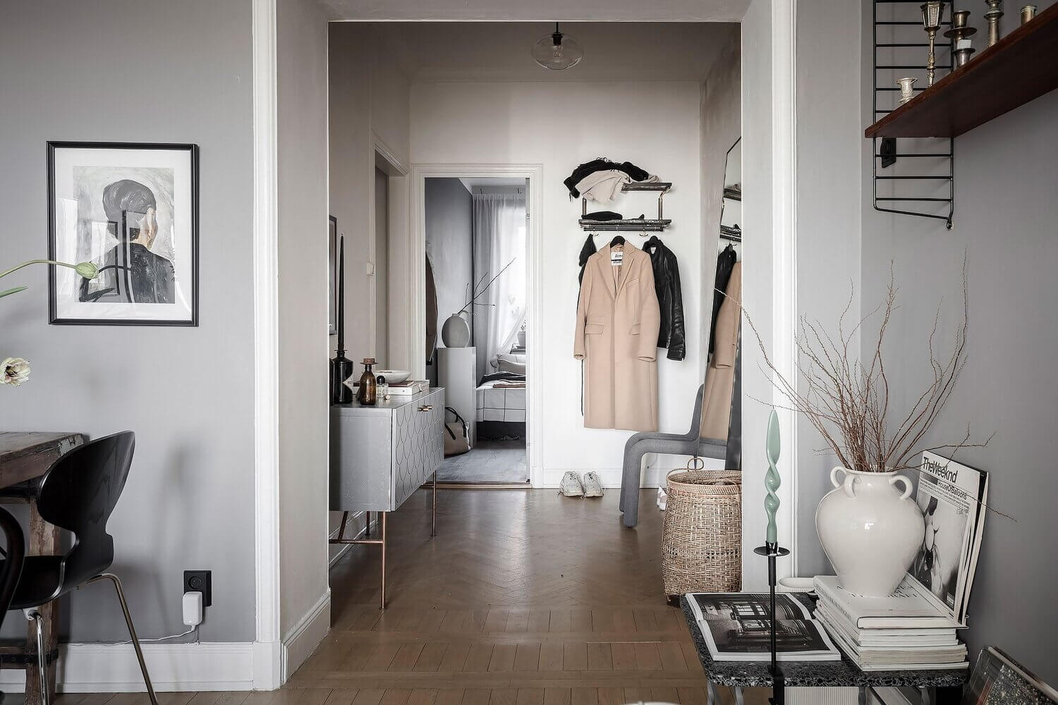 A Lovely Scandinavian Apartment with An Art-Filled Living Room 8 scandinavian apartment gallery wall nordroom8 A Lovely Scandinavian Apartment with An Art-Filled Living Room