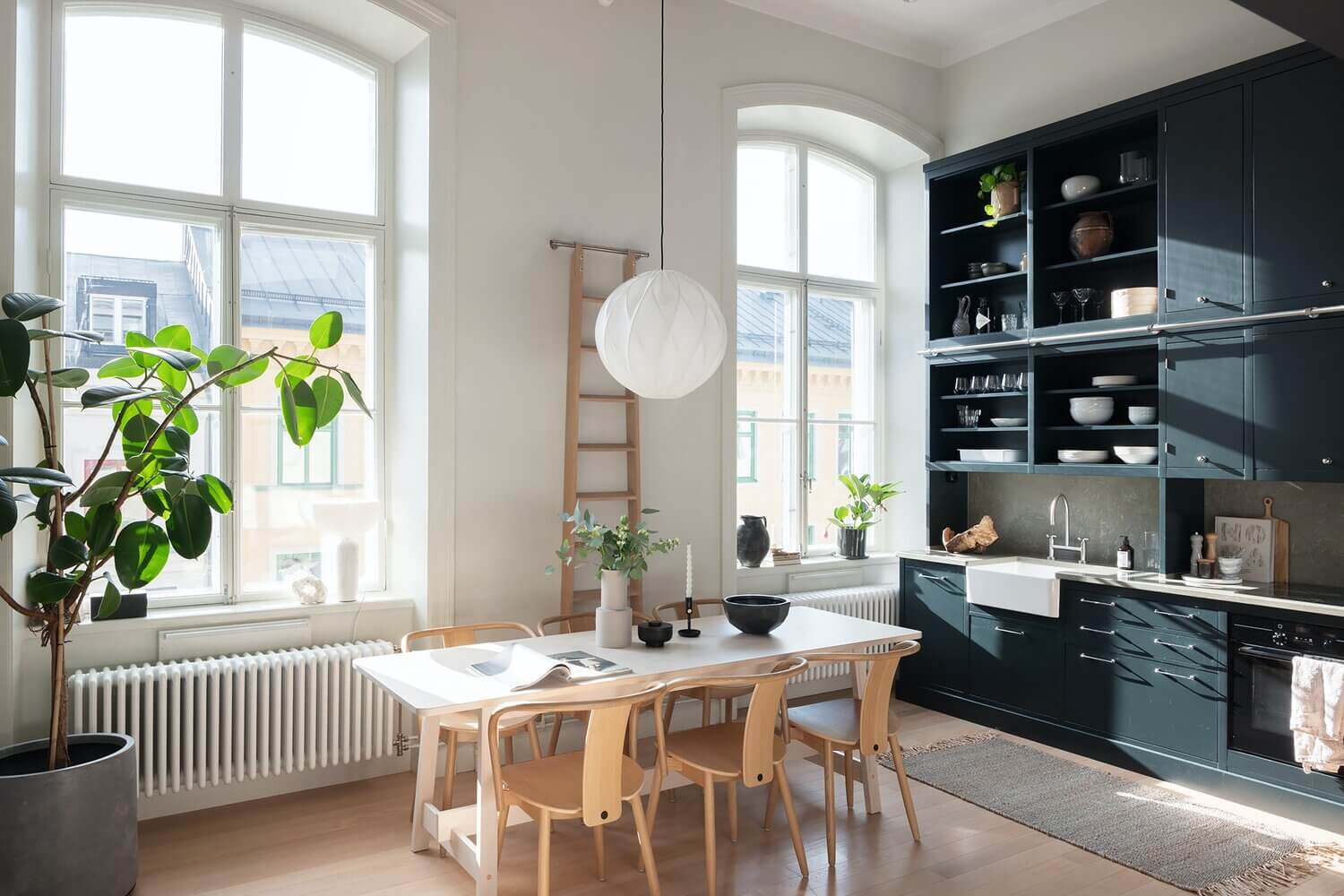 A Scandinavian Loft Apartment with Dark Green Kitchen 12 AScandinavianLoftApartmentwithDarkGreenKitchen TheNordroom3 A Scandinavian Loft Apartment with Dark Green Kitchen