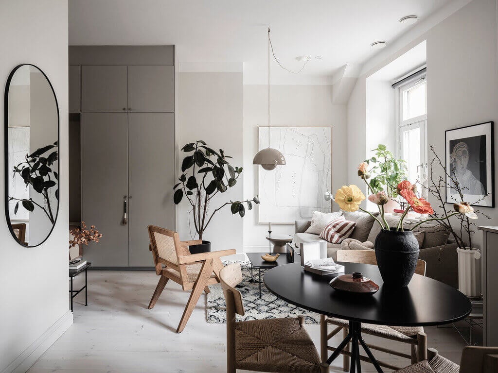 A Tiny Studio Apartment With A Storage-Filled Bed Nook 9 ATinyStudioApartmentWithAStorage FilledBedNook TheNordroom8 A Tiny Studio Apartment With A Storage-Filled Bed Nook