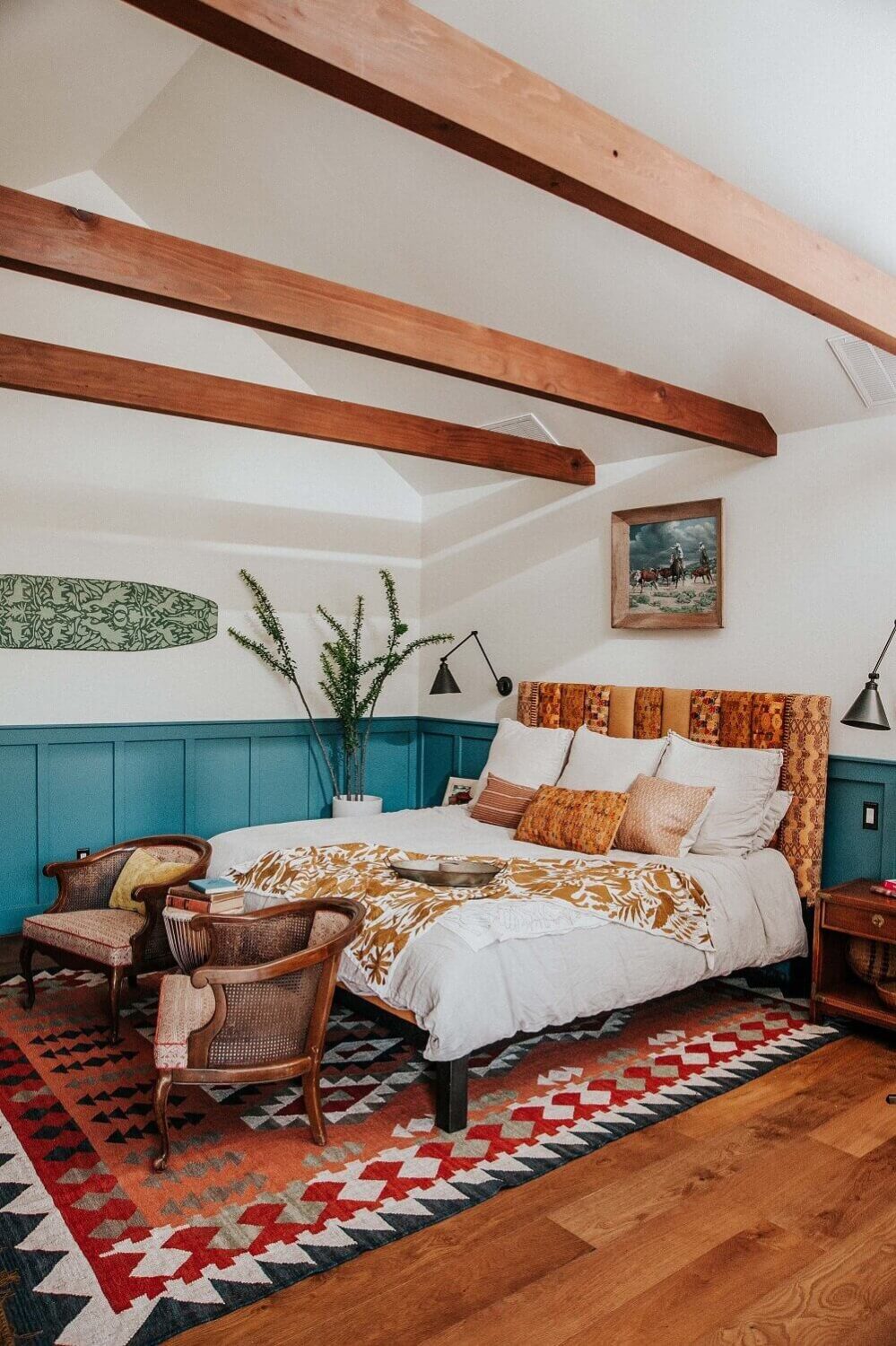 Great Living Room Bedroom Combo Ideas (Layout Tips + Styling) 23 AVibrantGuesthouseWithCopperKitchenandVintageDecorDesignedbyClaireThomas TheNordroom Great Living Room Bedroom Combo Ideas (Layout Tips + Styling)