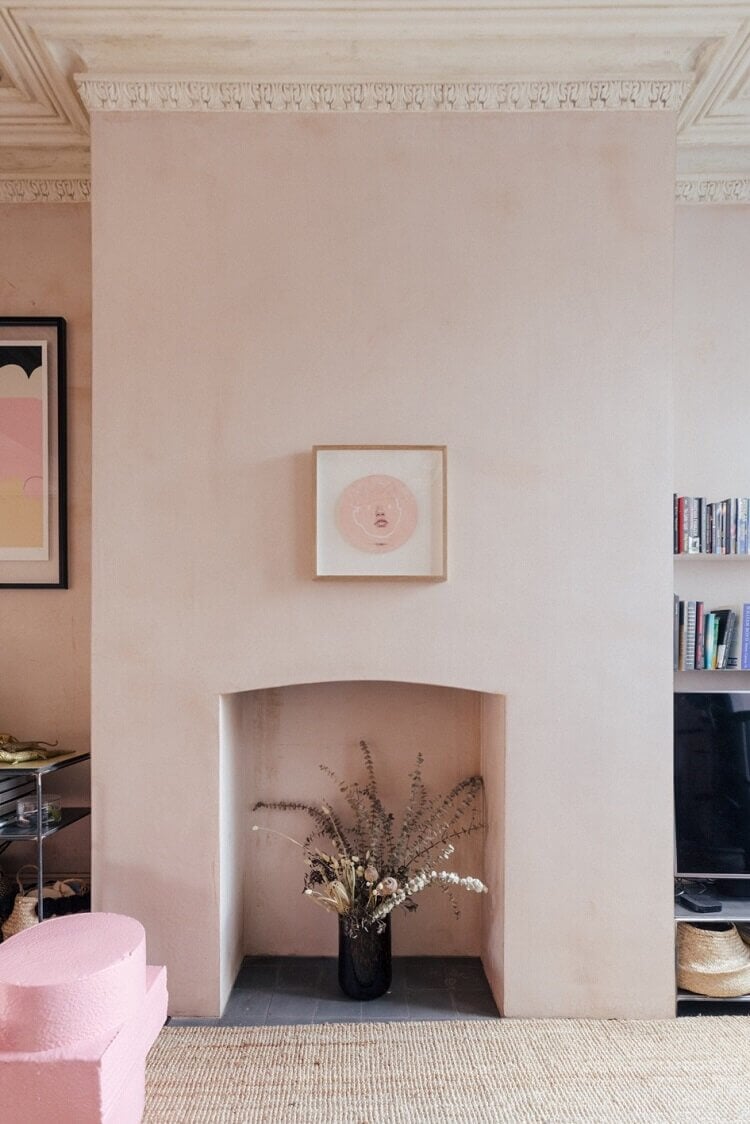 A Victorian Terrace House With Modern Kitchen Extension And Color Touches 4 pink-victorian-terrace-house-modern-extension-nordroom