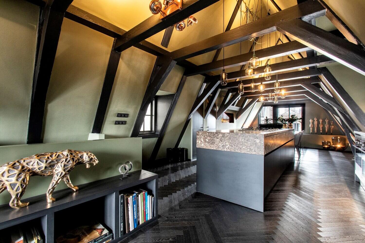 A Moody and Luxurious Attic Apartment in Amsterdam 3 AMoodyandLuxuriousAtticApartmentinAmsterdam TheNordroom2 A Moody and Luxurious Attic Apartment in Amsterdam