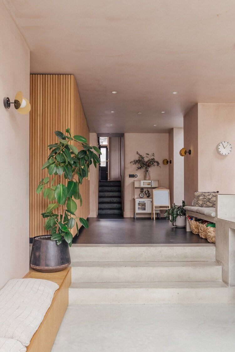 A Victorian Terrace House With Modern Kitchen Extension And Color Touches 18 pink-victorian-terrace-house-modern-extension-nordroom