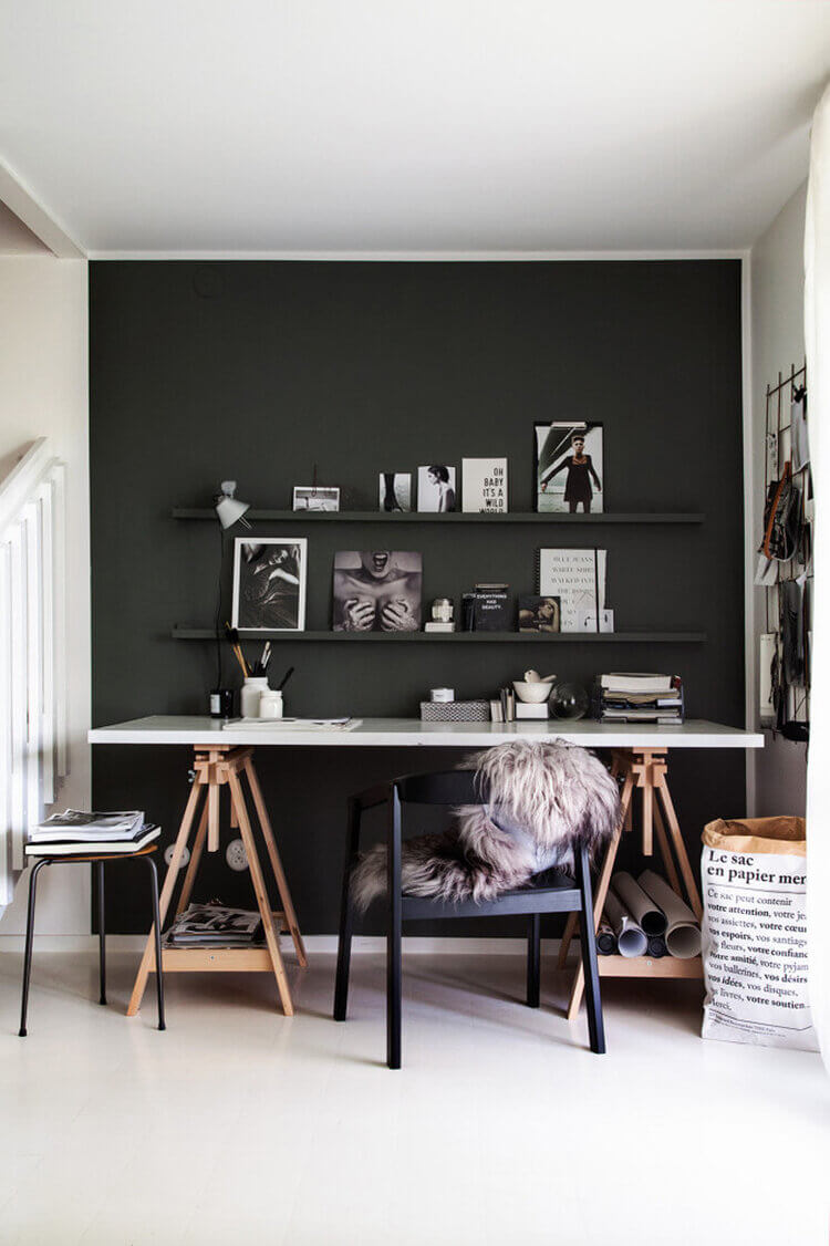 Paint it Black: Black Interior and Exterior Design Ideas 27 blackaccentwall thenordroom2 Paint it Black: Black Interior and Exterior Design Ideas