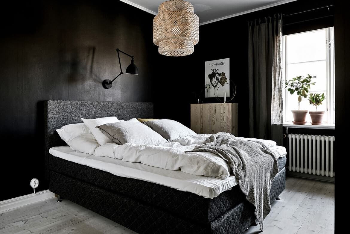 Paint it Black: Black Interior and Exterior Design Ideas 16 blackbedroomthenordroom12 Paint it Black: Black Interior and Exterior Design Ideas