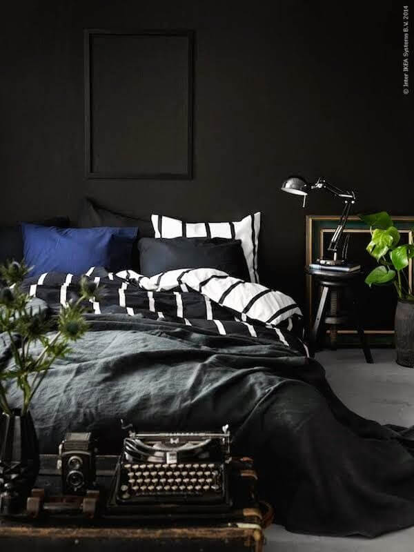 Paint it Black: Black Interior and Exterior Design Ideas 11 blackbedroomthenordroom5 Paint it Black: Black Interior and Exterior Design Ideas