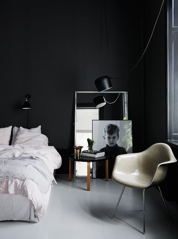 Paint it Black: Black Interior and Exterior Design Ideas 10 blackbedroomthenordroom62 Paint it Black: Black Interior and Exterior Design Ideas