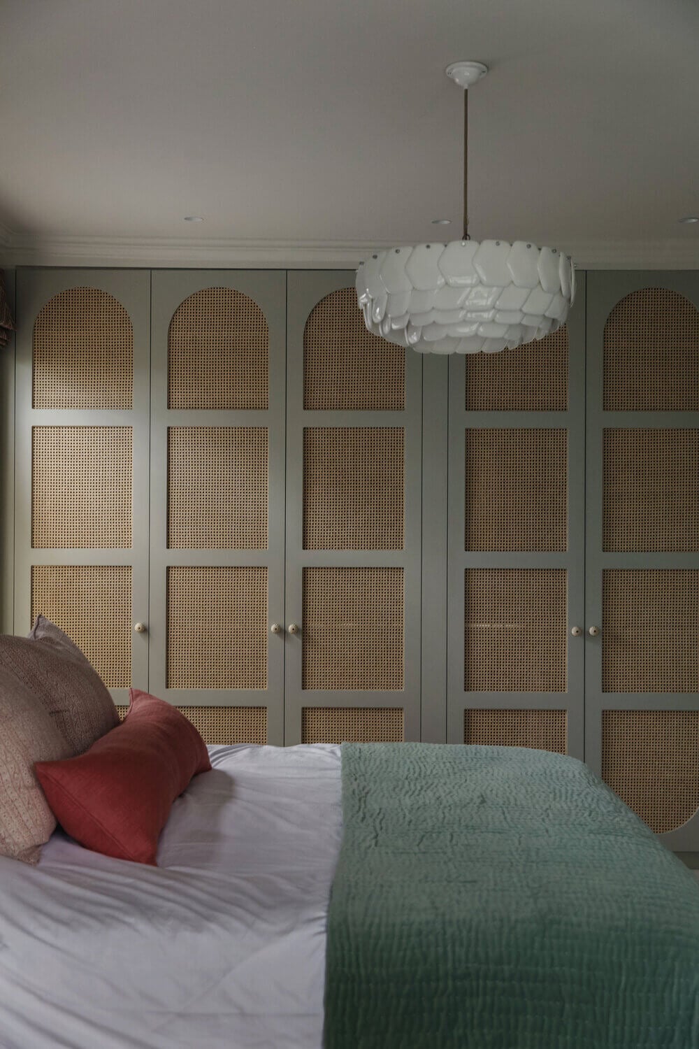 Warm Colors and Texture In A North London Family Home 12 bedroom-cane-built-in-wardrobe-studio-duggan