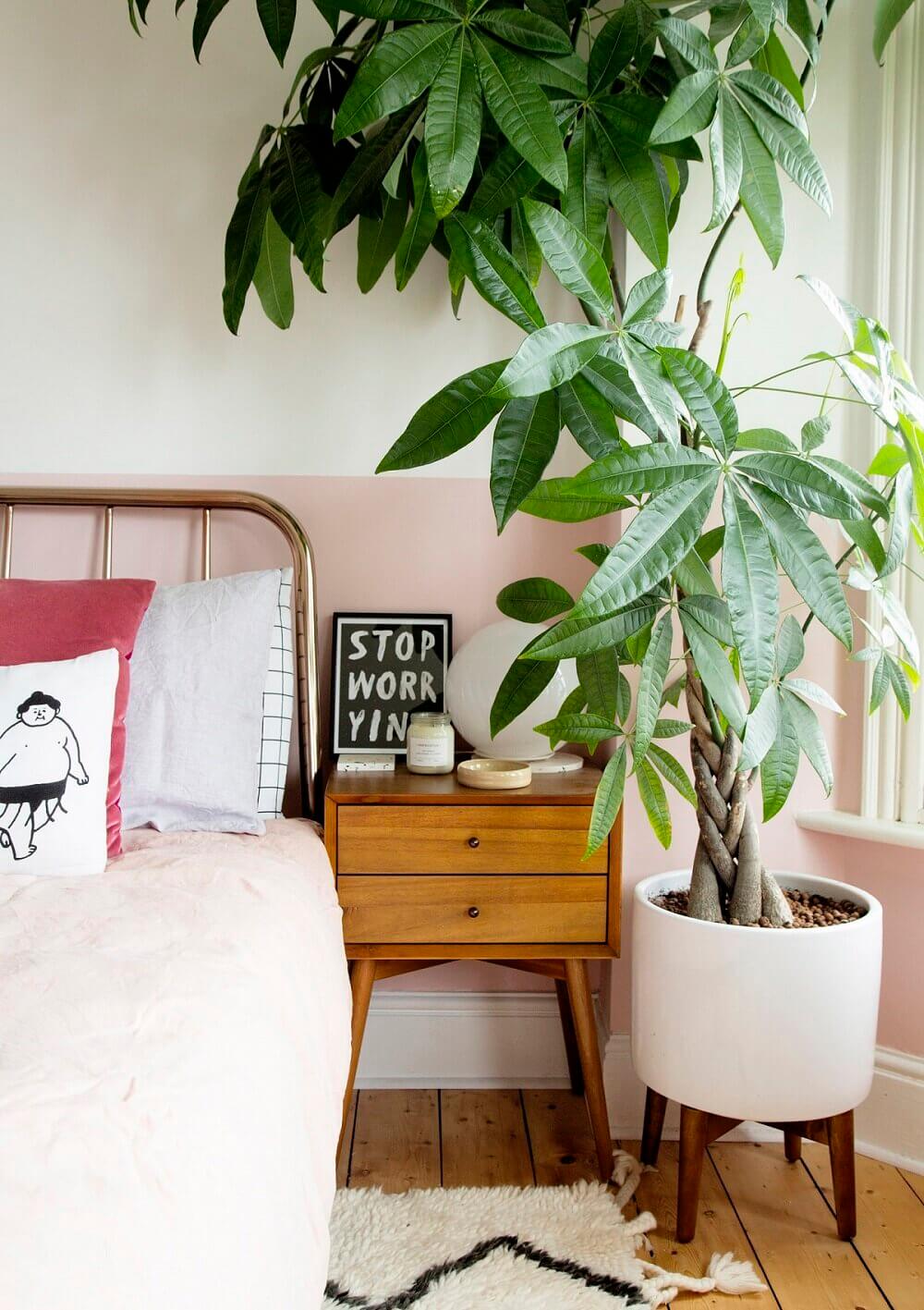 How To Style A Pink Bedroom (For Adults) 29 bedroom-half-painted-pink-wall-nordroom