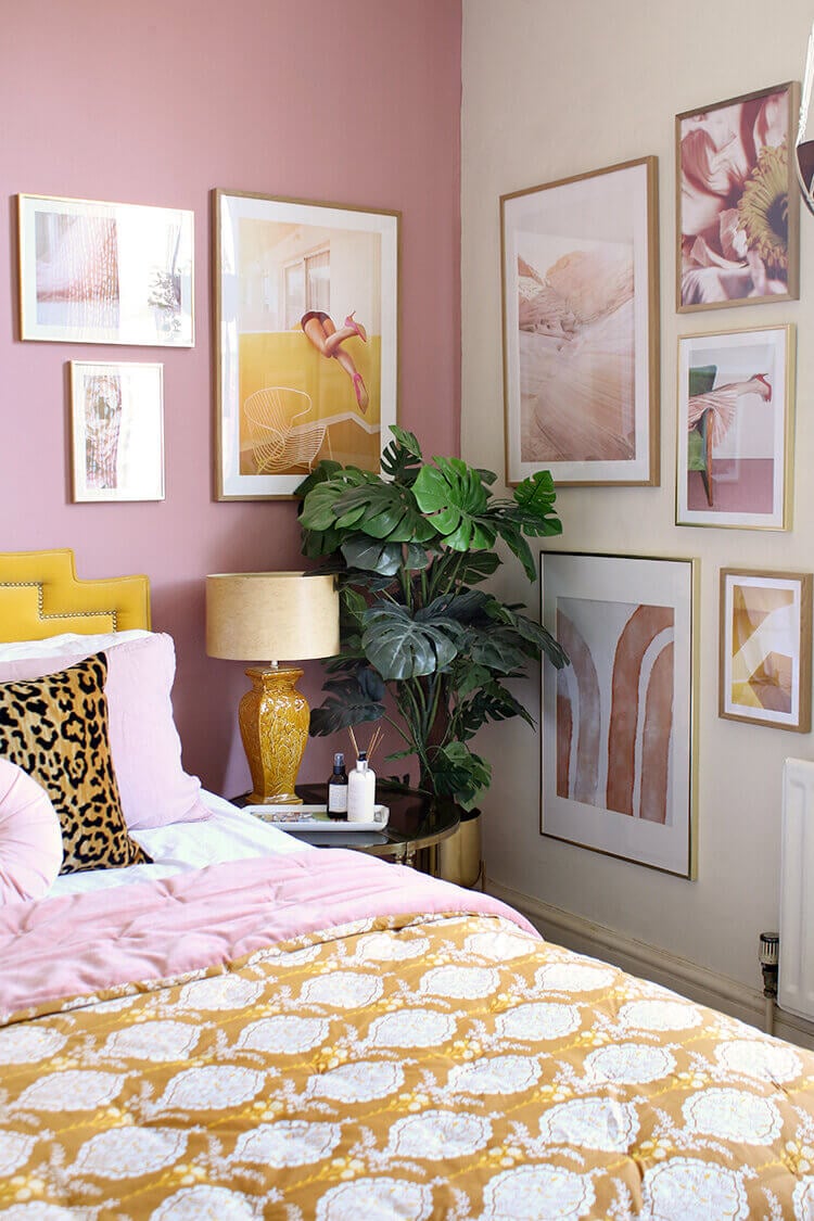 How To Style A Pink Bedroom (For Adults) 30 bedroom-pink-wall-art-nordroom