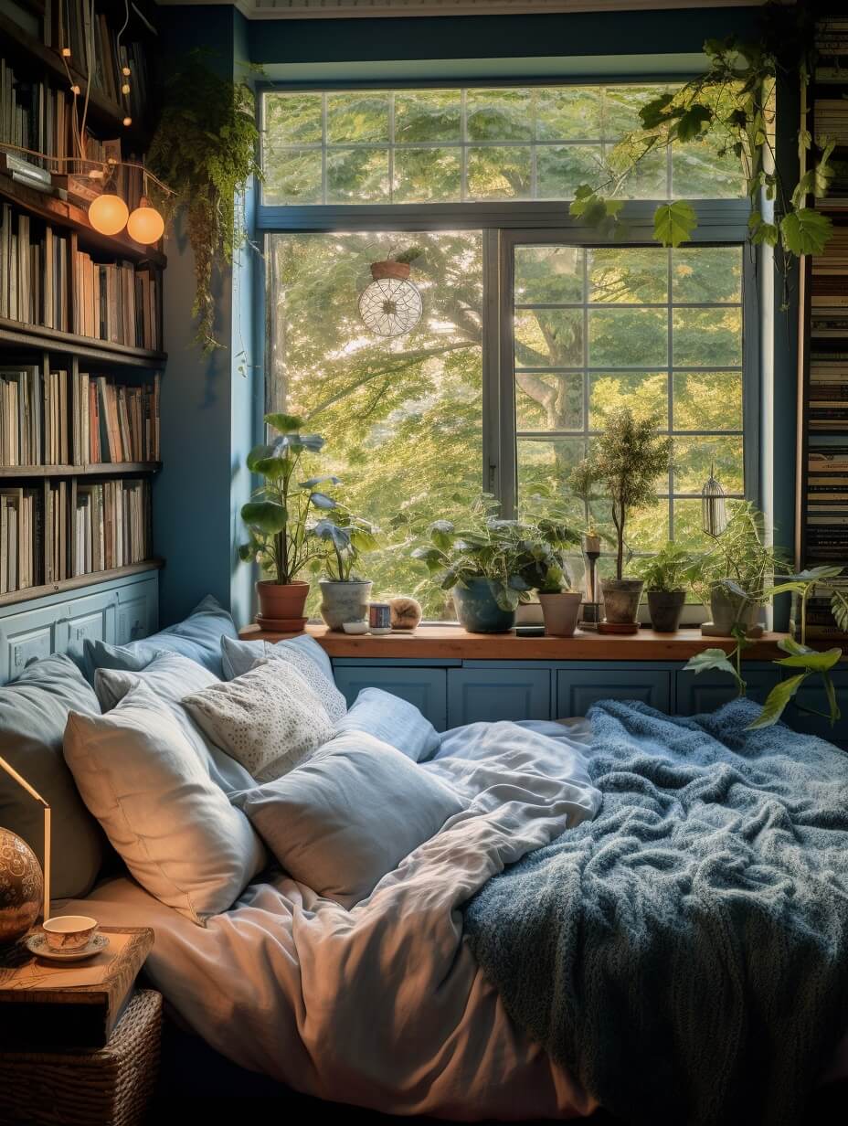 Small Bedroom Decorating Ideas That You'll Love 25 cozy bedroom with bed under window and bookcases