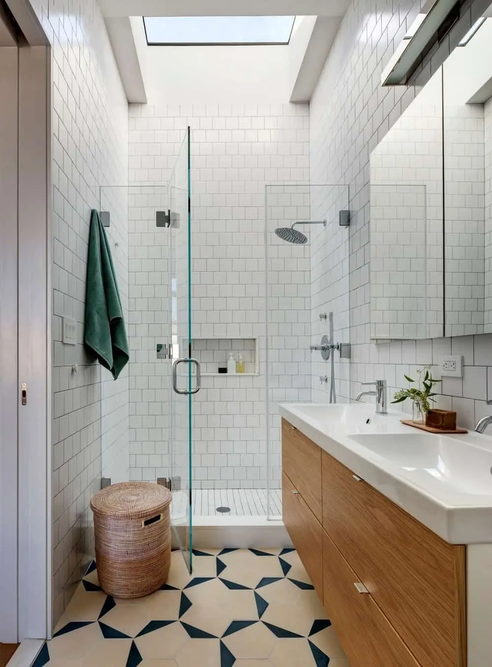 83 Small Bathroom Ideas & How To Make It Look Bigger 34 small-bathroom-skylight-subway-tiles-how-to-make-a-small-bahroom-look-bigger-nordroom