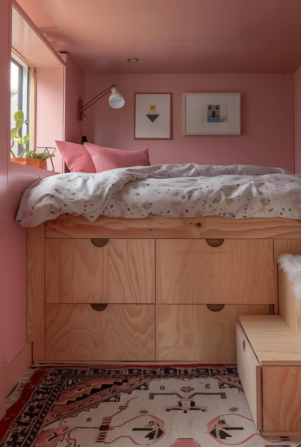 Small Bedroom Decorating Ideas That You'll Love 2 small pink bedroom with raised storage bed
