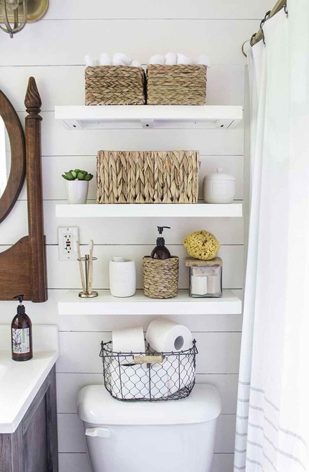 83 Small Bathroom Ideas & How To Make It Look Bigger 45 storage-above-toilet-small-bathroom-nordroom