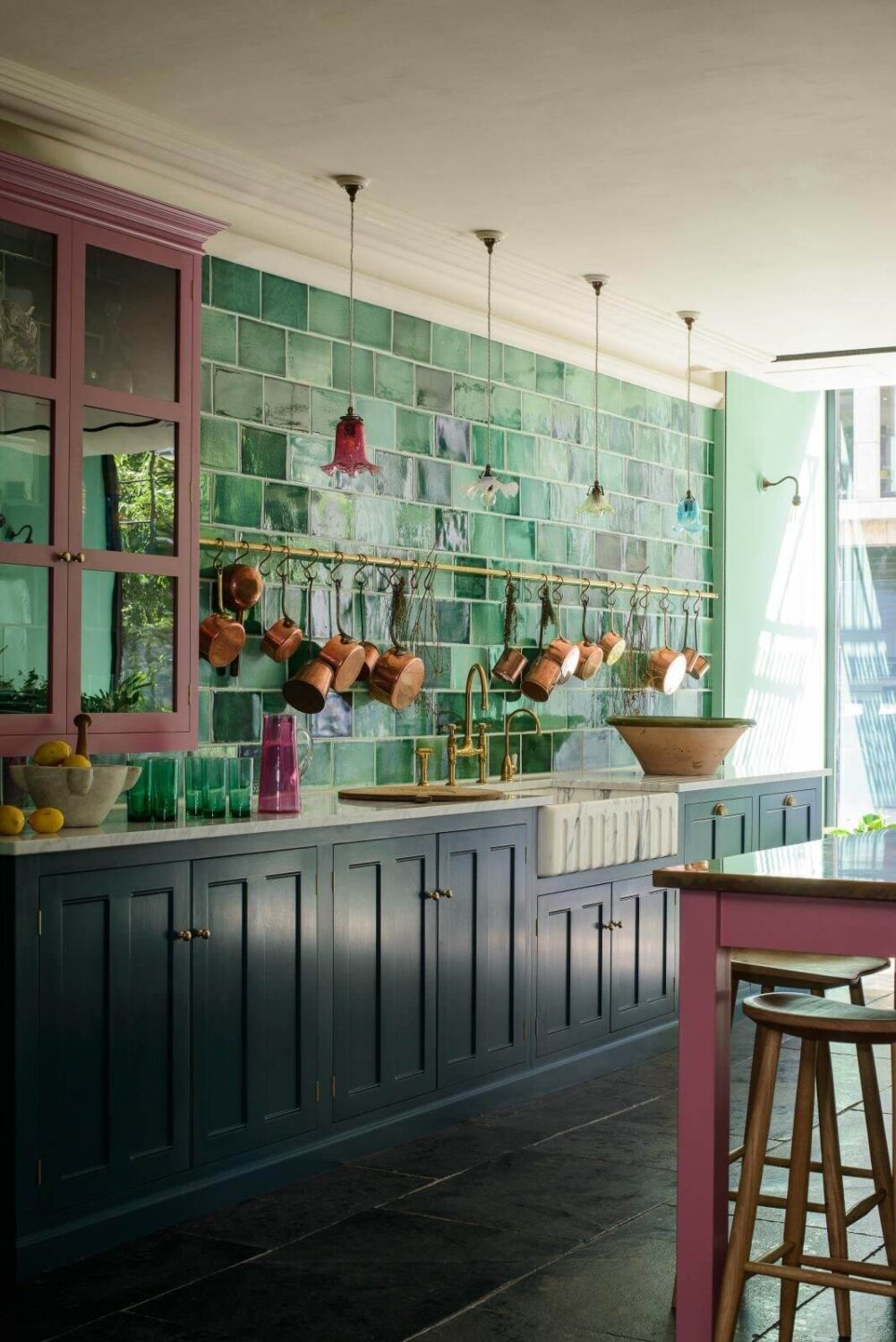 Green Kitchen Design Ideas That You'll Love 36 green-tiles-colorful-devol-kitchen-nordroom