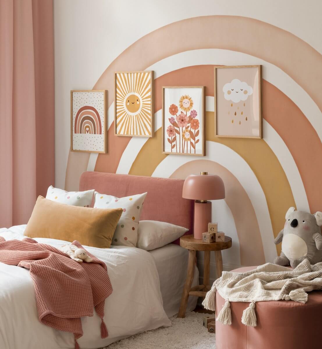 Beautiful Gender Neutral Nursery Ideas 9 childrens room with rainbow feature wall nordroom