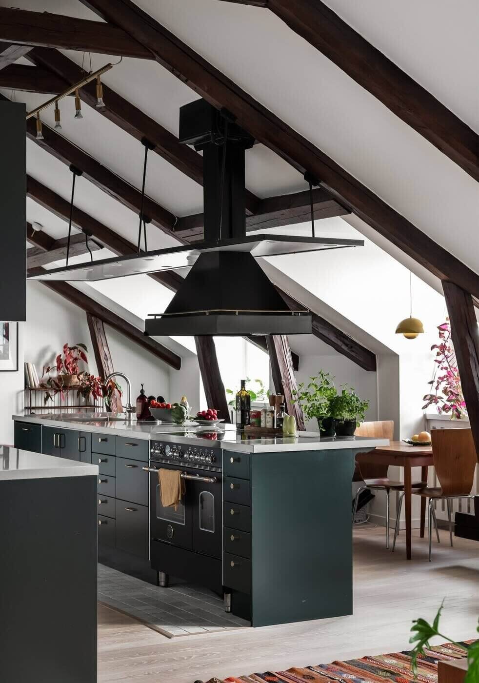 Green Kitchen Design Ideas That You'll Love 7 dark-green-kitchen-cabinets-kitchen-island-nordroom