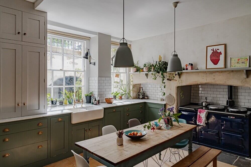 Green Kitchen Design Ideas That You'll Love 8 green-english-farmhouse-kitchen-nordroom
