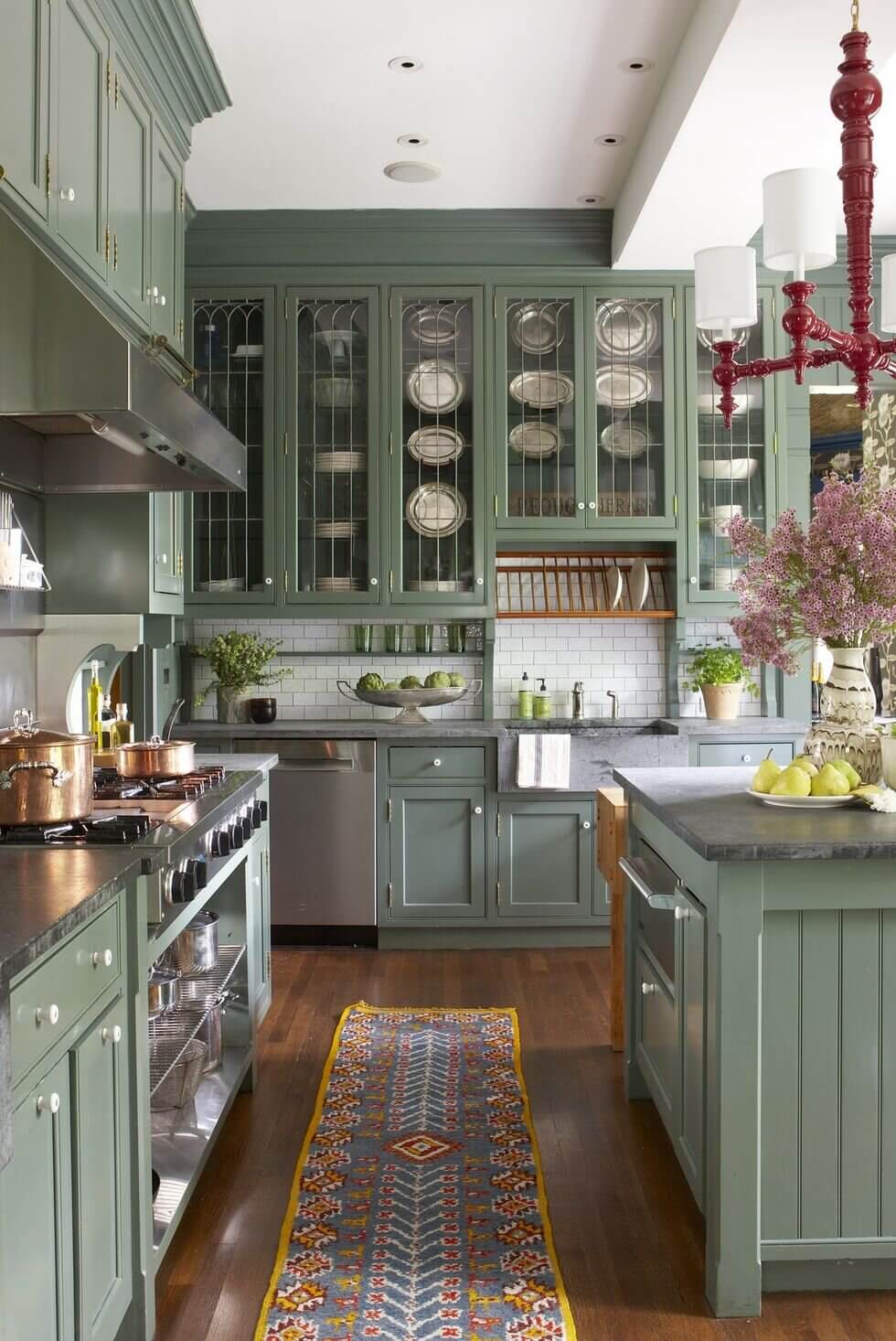 Green Kitchen Design Ideas That You'll Love 6 green-kitchen-cabinets-classic-kitchen-nordroom