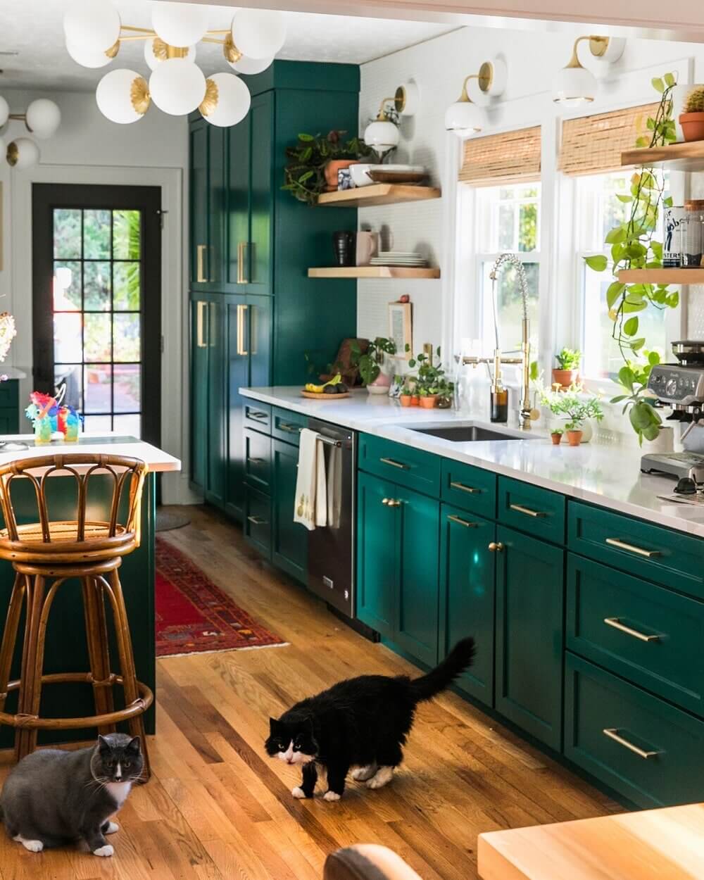 Green Kitchen Design Ideas That You'll Love 13 green-kitchen-cabinets-open-shelves-nordroom
