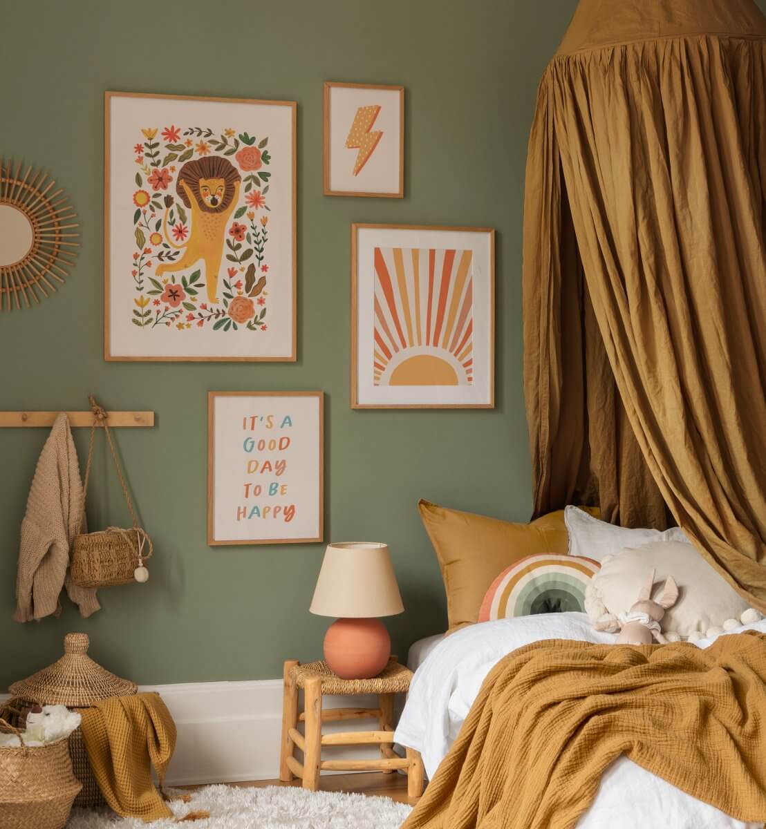 Beautiful Gender Neutral Nursery Ideas 29 ochre yellow and green childrens room nordroom