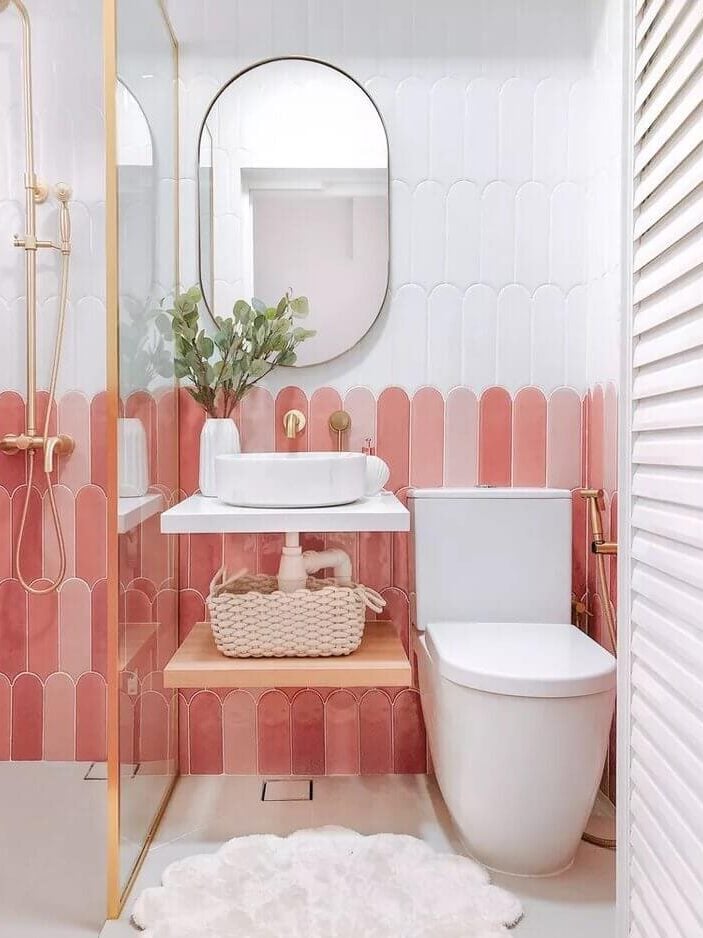 89 Pink Bathroom Ideas: From Hot Pink Walls to Blush Tiles 70 small-bathroom-design-ideas-nordroom