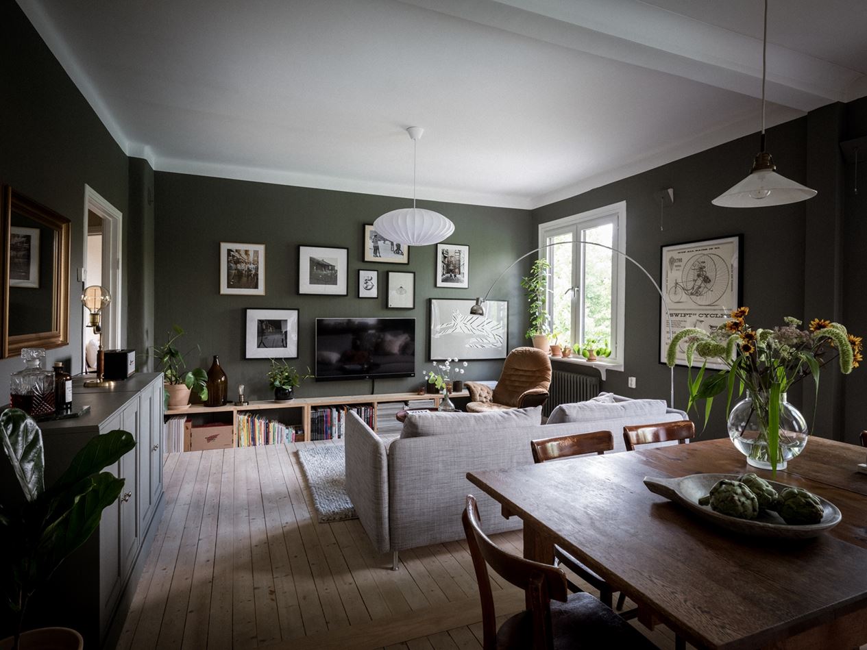 A Moody Green Living Room in a Scandi Apartment 2 moody-green-living-room-scandinavian-apartment-nordroom
