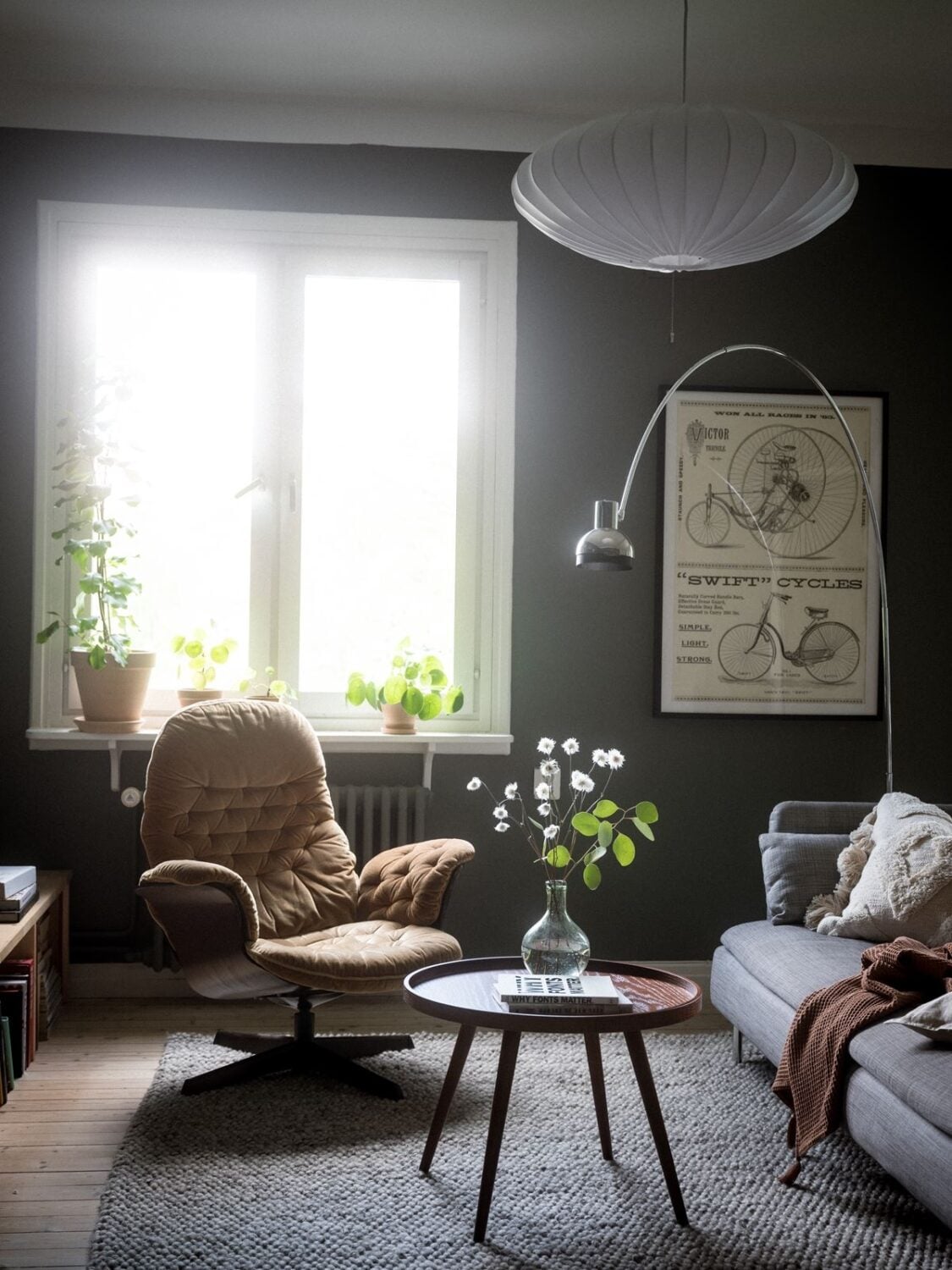 A Moody Green Living Room in a Scandi Apartment 3 moody-green-living-room-scandinavian-apartment-nordroom