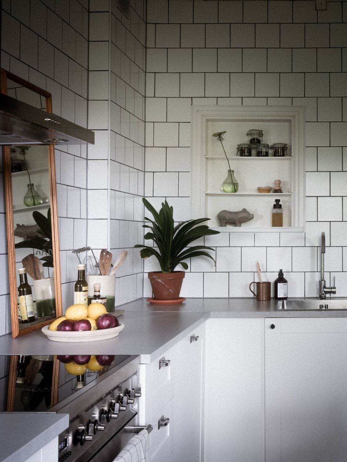 A Moody Green Living Room in a Scandi Apartment 5 white-scandinavian-kitchen-moody-green-living-room-nordroom