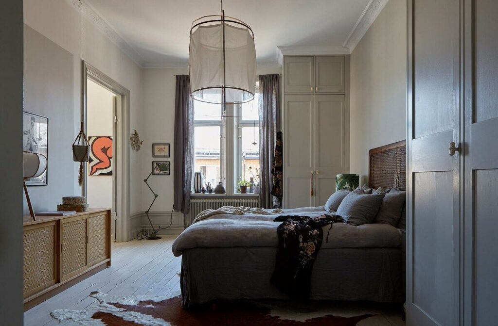 A Light and Charming Scandinavian Apartment 10 scandinavian-bedroom-cane-headboard-nordroom