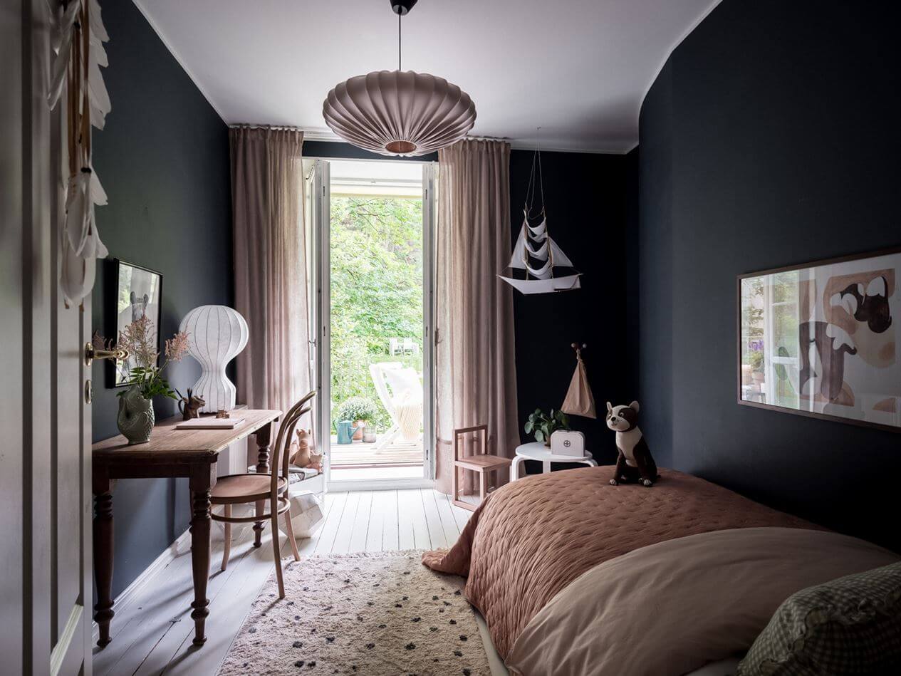 A Soft Scandinavian Home with Dark Blue Bedroom 12 soft-scandinavian-home-dark-blue-bedroom-nordroom