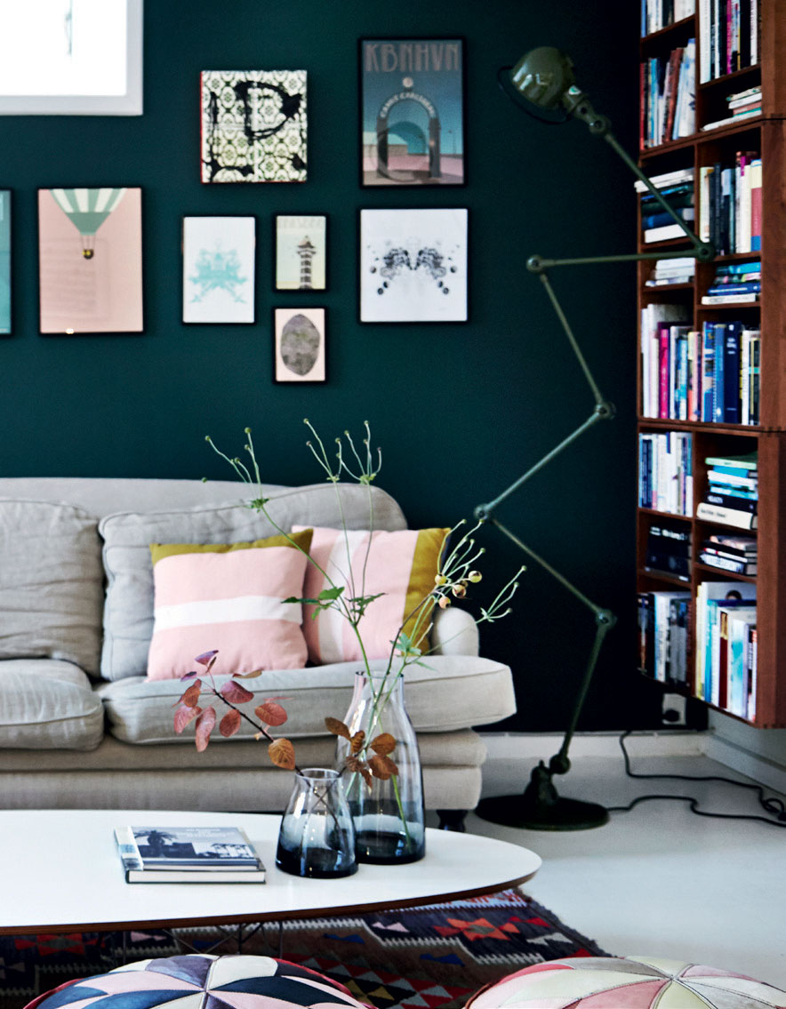 Home Decor Color Trends 2022: Natural Hues with Bright Pops 32 dark-green-living-room-color-trends-2022-nordroom