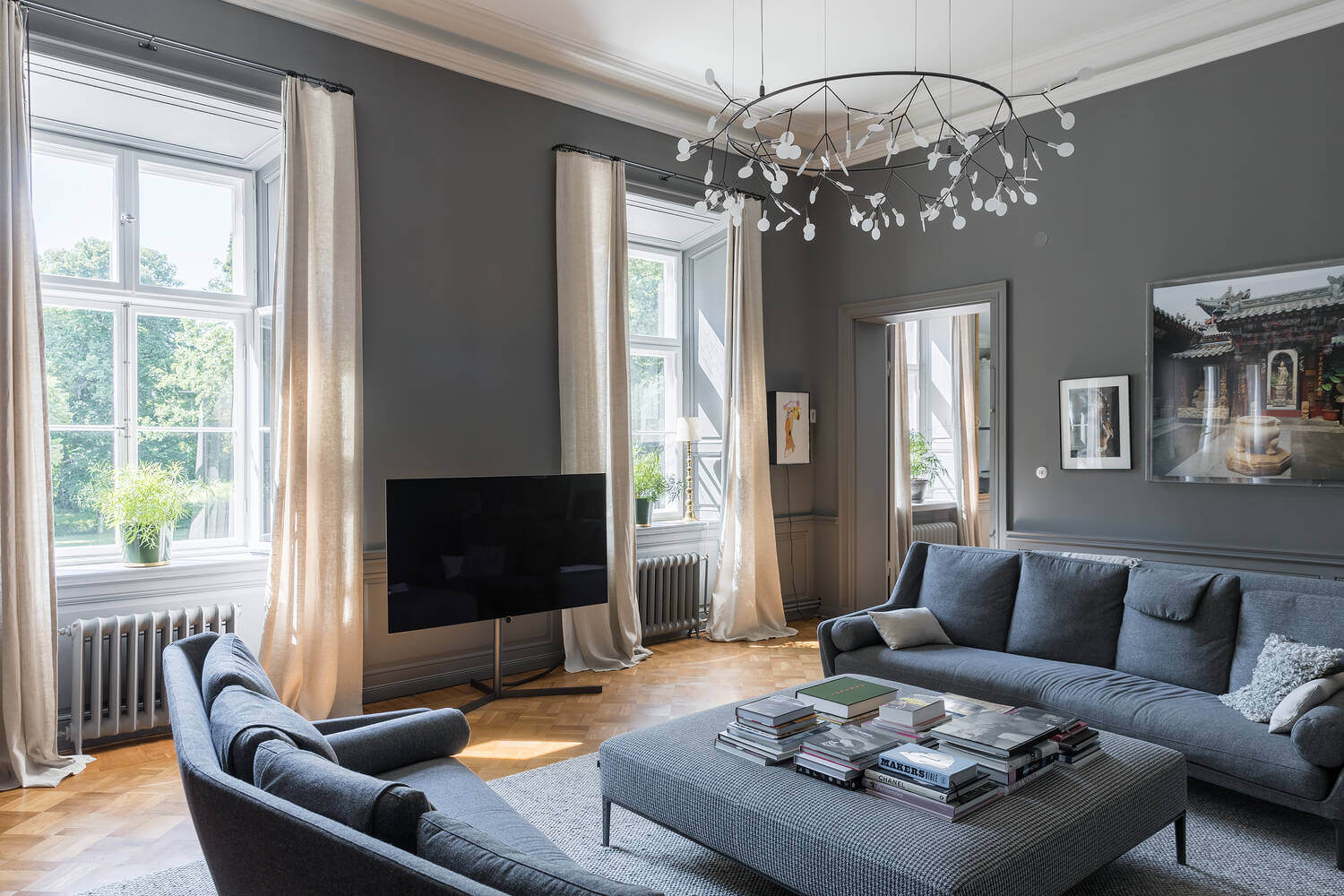 A Stylish Gray Apartment in a Swedish Castle 4 gray-living-room-scandinavian-apartment-nordroom