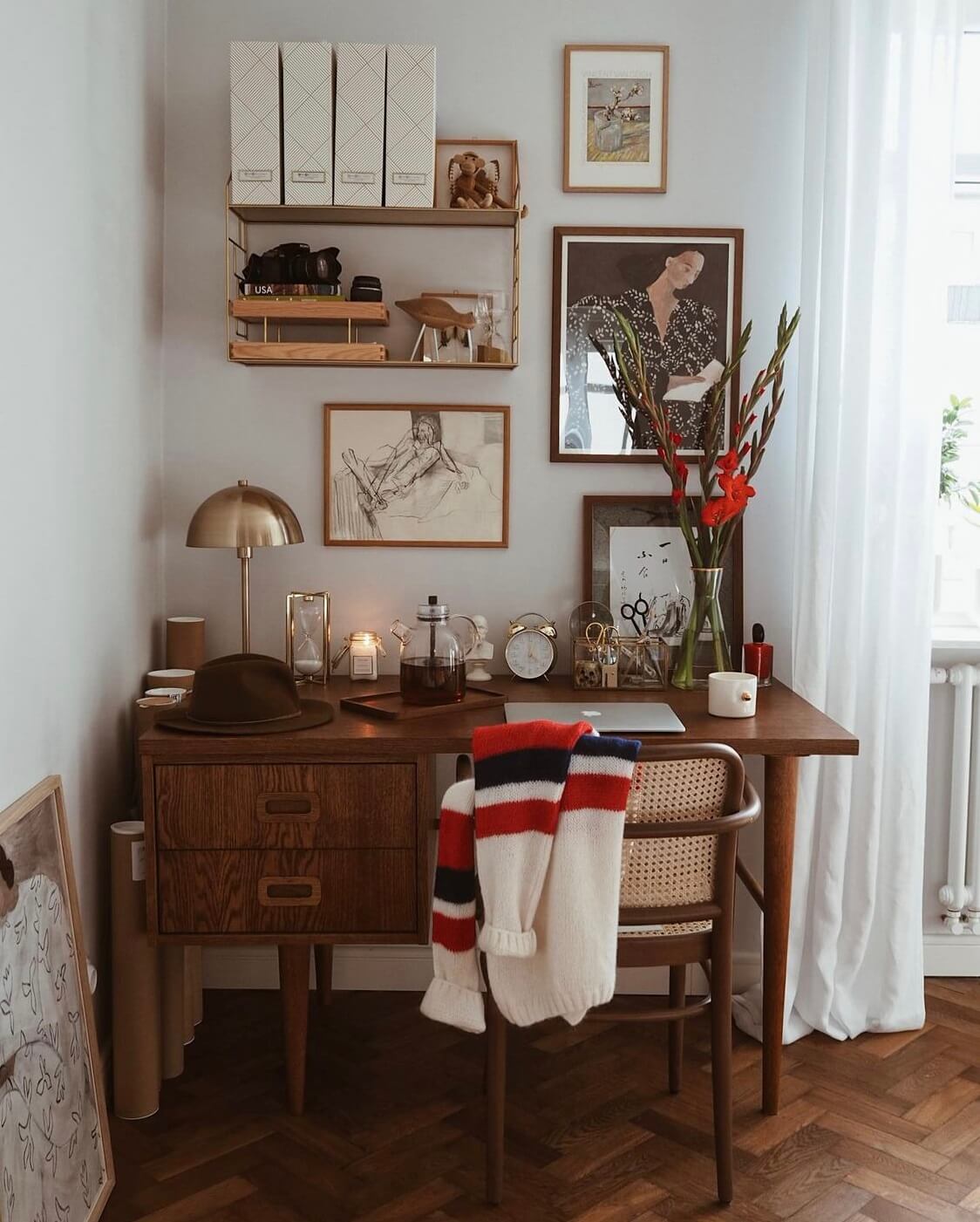 A Warm Scandinavian-Inspired Home in Poland 16 mid-century-desk-home-office-bedroom-nordroom