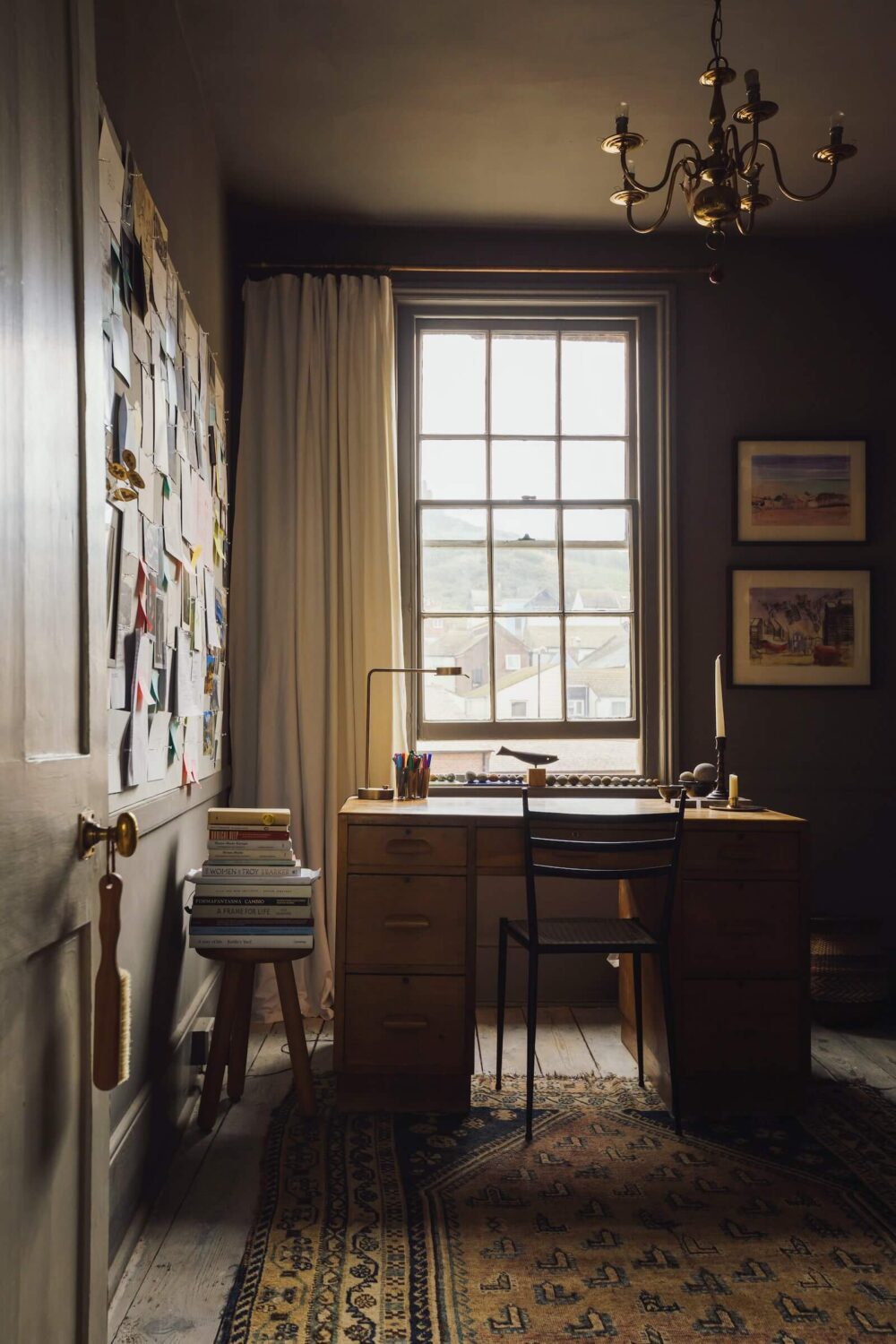 Moody Colors in a Unique Historic Apartment 11 moody home office antique desk historic apartment england nordroom Moody Colors in a Unique Historic Apartment