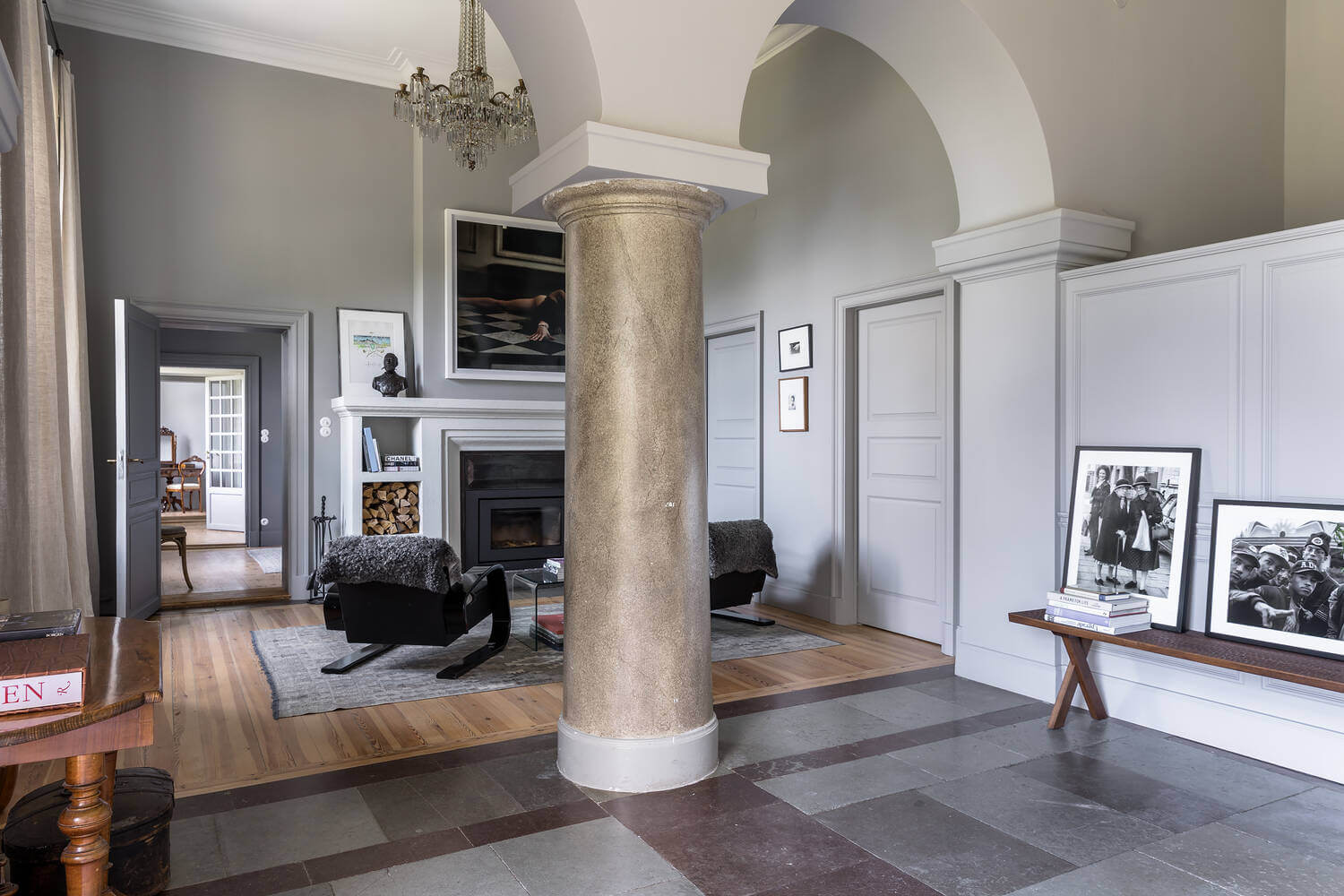 A Stylish Gray Apartment in a Swedish Castle 14 open-plan-entry-castle-apartment-sweden-nordroom
