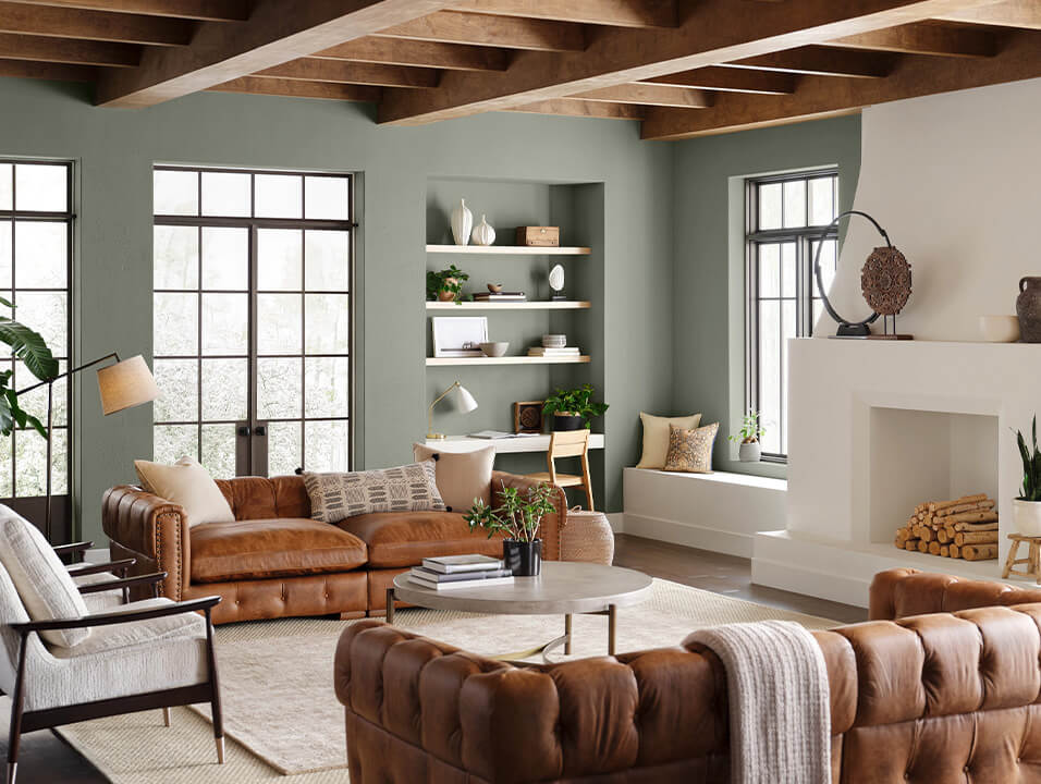 Home Decor Color Trends 2022: Natural Hues with Bright Pops 51 sherwin-williams-color-year-evergreen-fog-color-trends-2022-nordroom