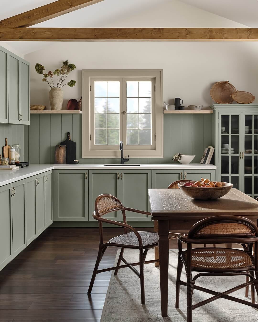 Home Decor Color Trends 2022: Natural Hues with Bright Pops 50 sherwin-williams-evergreen-fog-kitchen-cabinets-color-of-the-year-2022-nordroom