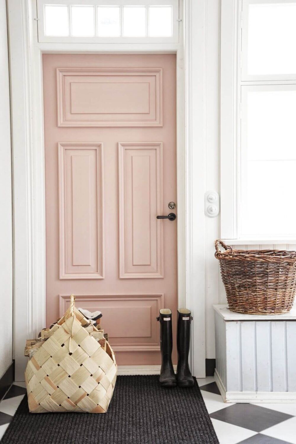 Home Decor Color Trends 2022: Natural Hues with Bright Pops 37 subtle-pink-door-color-trends-2022-nordroom