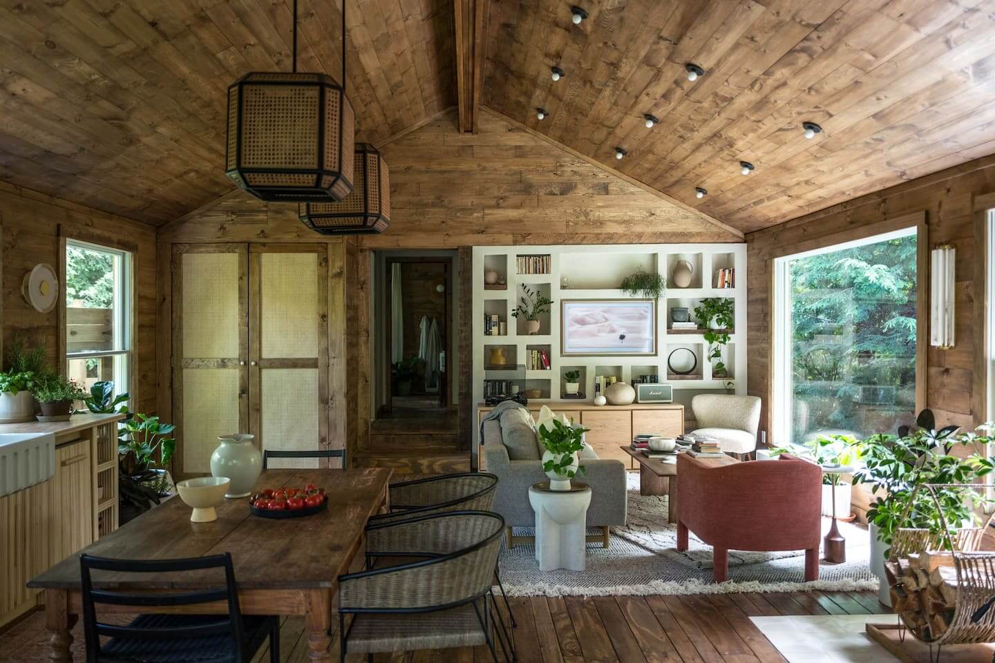 The Fernhouse Airbnb Cabin near Lake Michigan 20 the-cabin-living-room-hunter-houses-nordroom