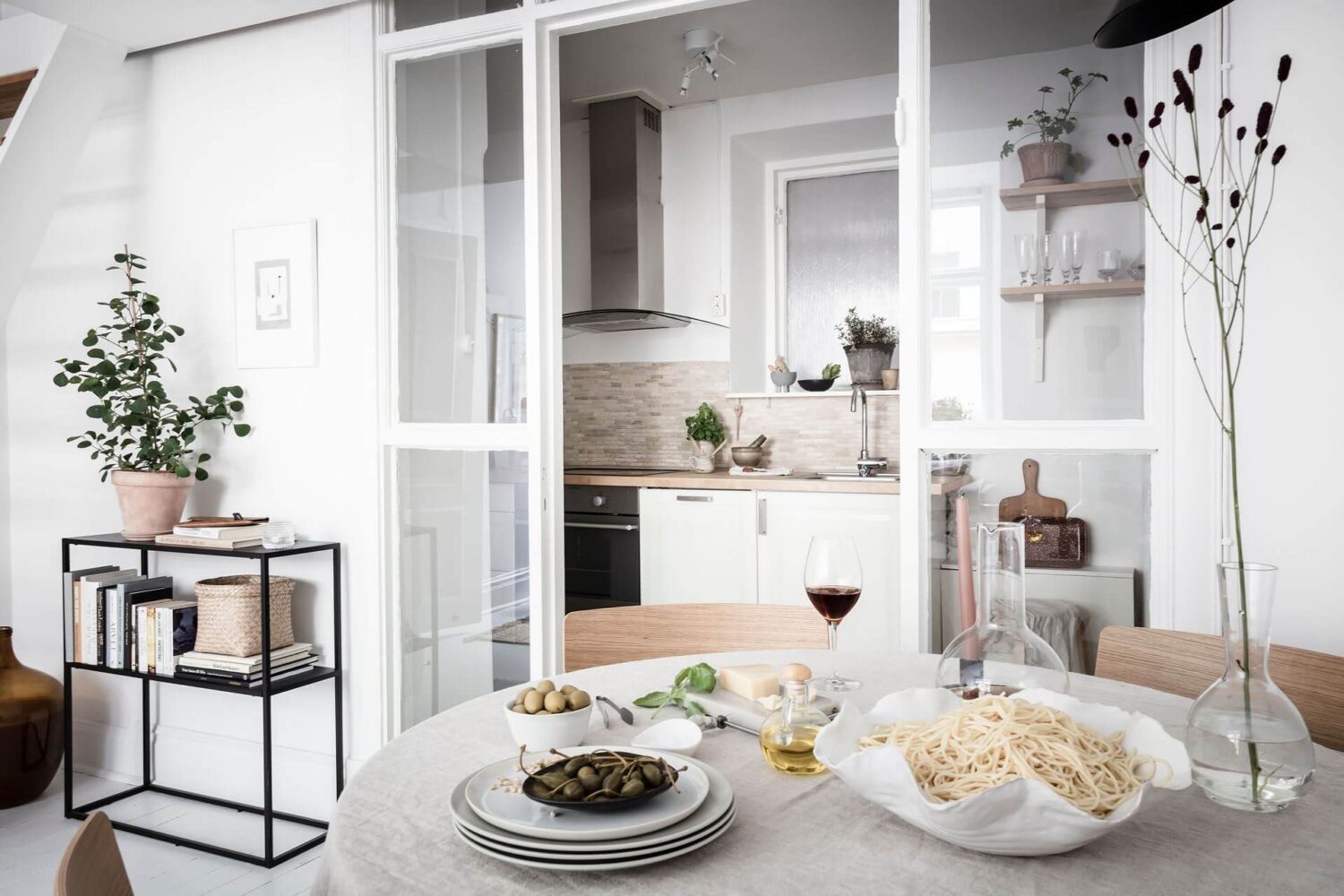 A White Scandinavian Studio Apartment With Loft Bed 16 white-scandinavian-studio-apartment-loft-bed-nordroom