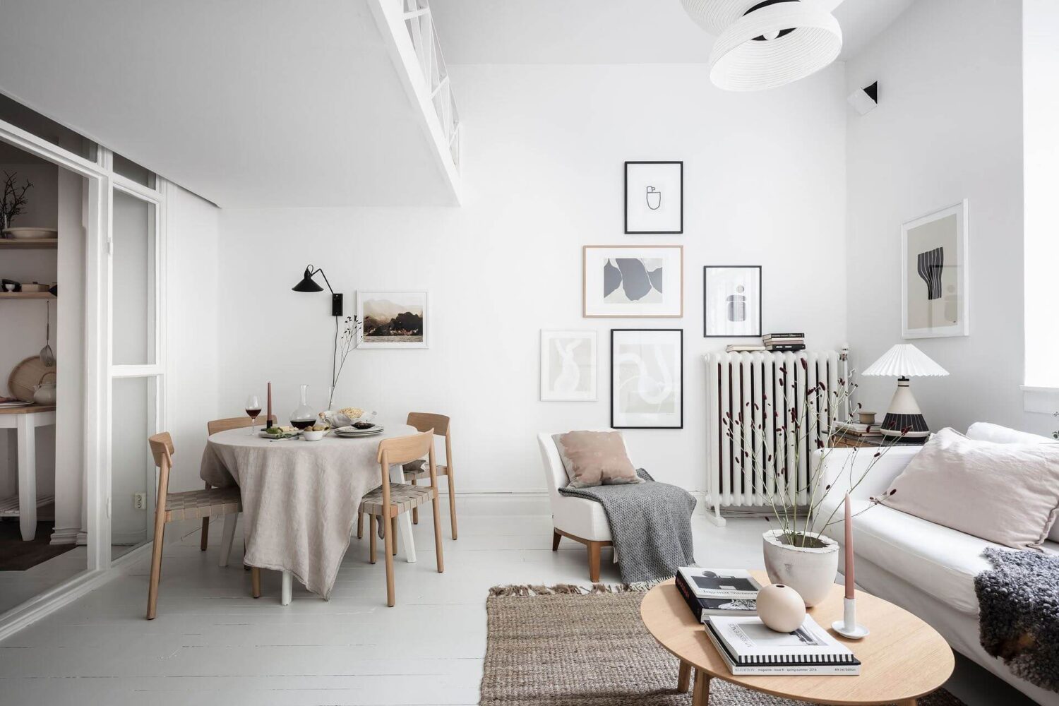 A White Scandinavian Studio Apartment With Loft Bed 3 white-scandinavian-studio-apartment-loft-bed-nordroom