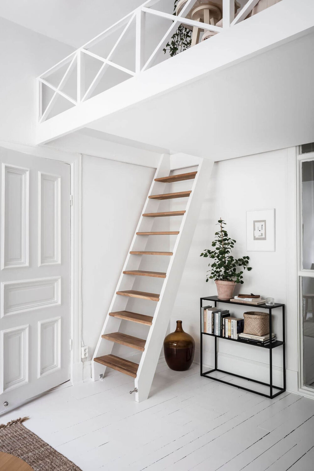 A White Scandinavian Studio Apartment With Loft Bed 21 white-scandinavian-studio-apartment-loft-bed-nordroom