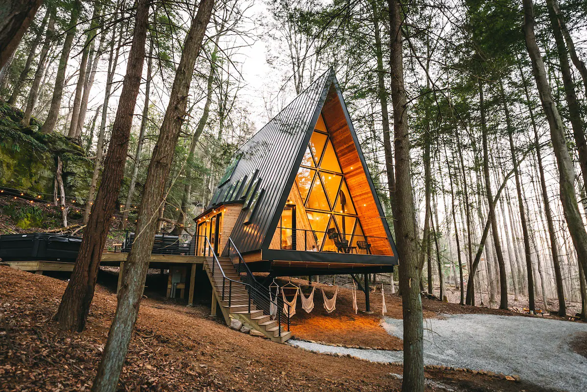 Dunlap Hollow A-Frame Cabin in Ohio 2 a-frame-cabin-airbnb-ohio-nordroom