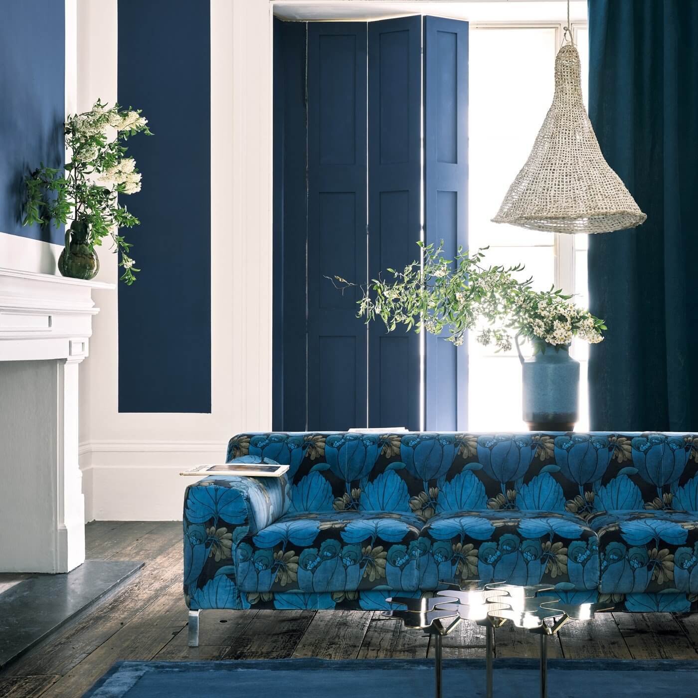 A New Collection by Farrow & Ball and Liberty 4 blue living room liberty farrow ball nordroom A New Collection by Farrow & Ball and Liberty