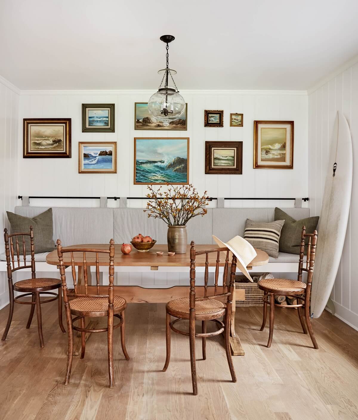 A Serene Surf Retreat in The Hamptons 1 breakfast-nook-bench-vintage-surf-retreat-becca-interiors-nordroom