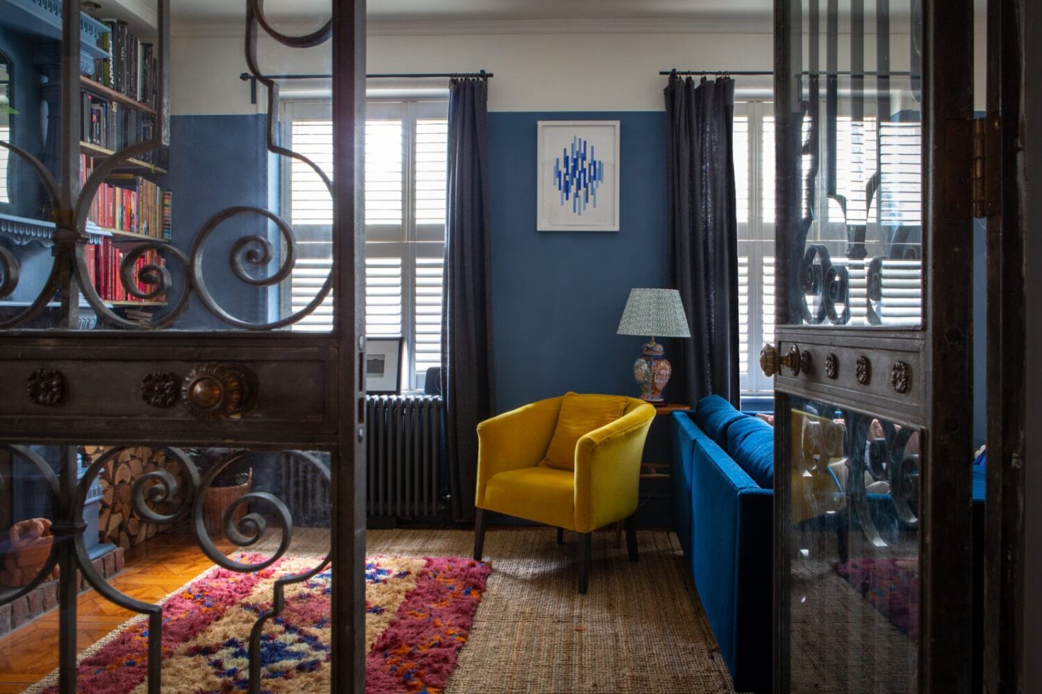 A Colorful Georgian Home in England 8 ornate-steel-glass-doors-georgian-home-england-nordroom